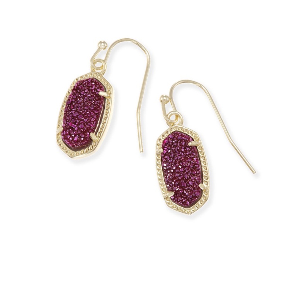 Kendra Scott Lee Earrings in Deep Fuchsia Drusy